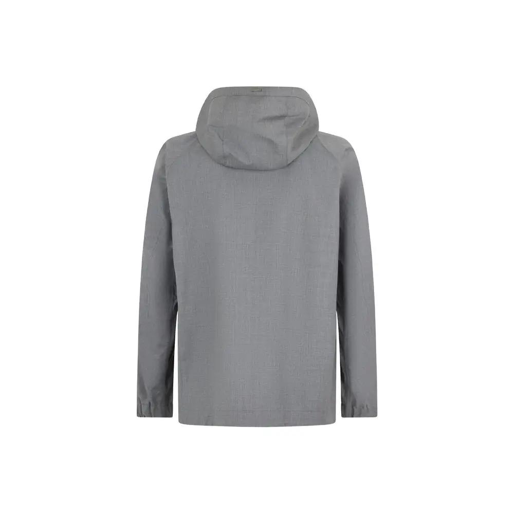 Herno Gray Virgin Wool Shell Jacket