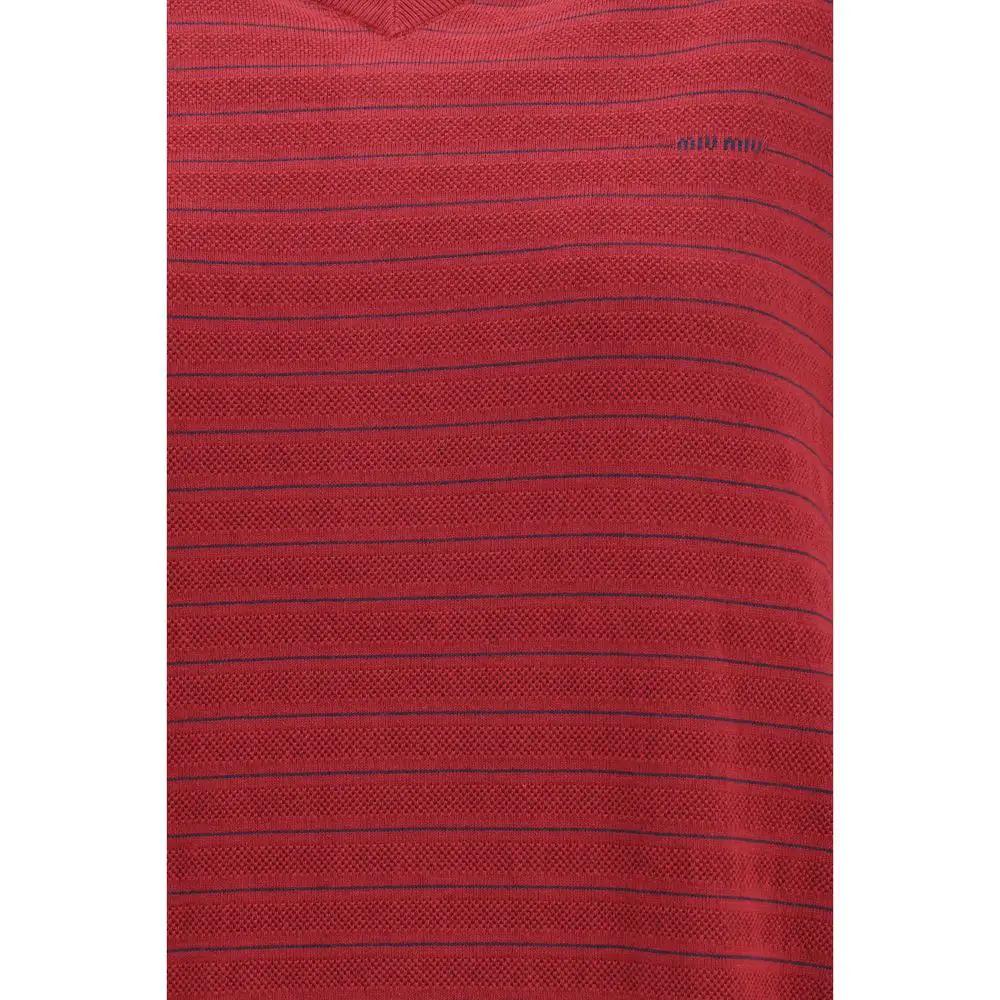 Miu Miu Bordeaux Cotton Polo Shirt