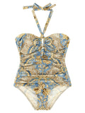 Zimmermann Blue Polyamide One-Piece Swimsuit