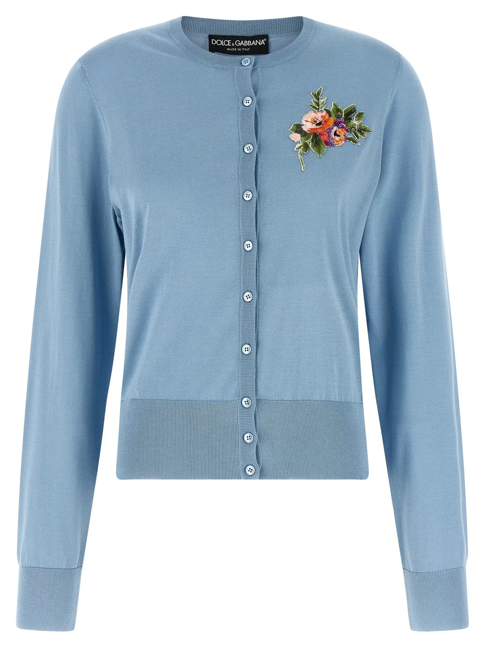 Cardigan en soie bleue Dolce & Gabbana