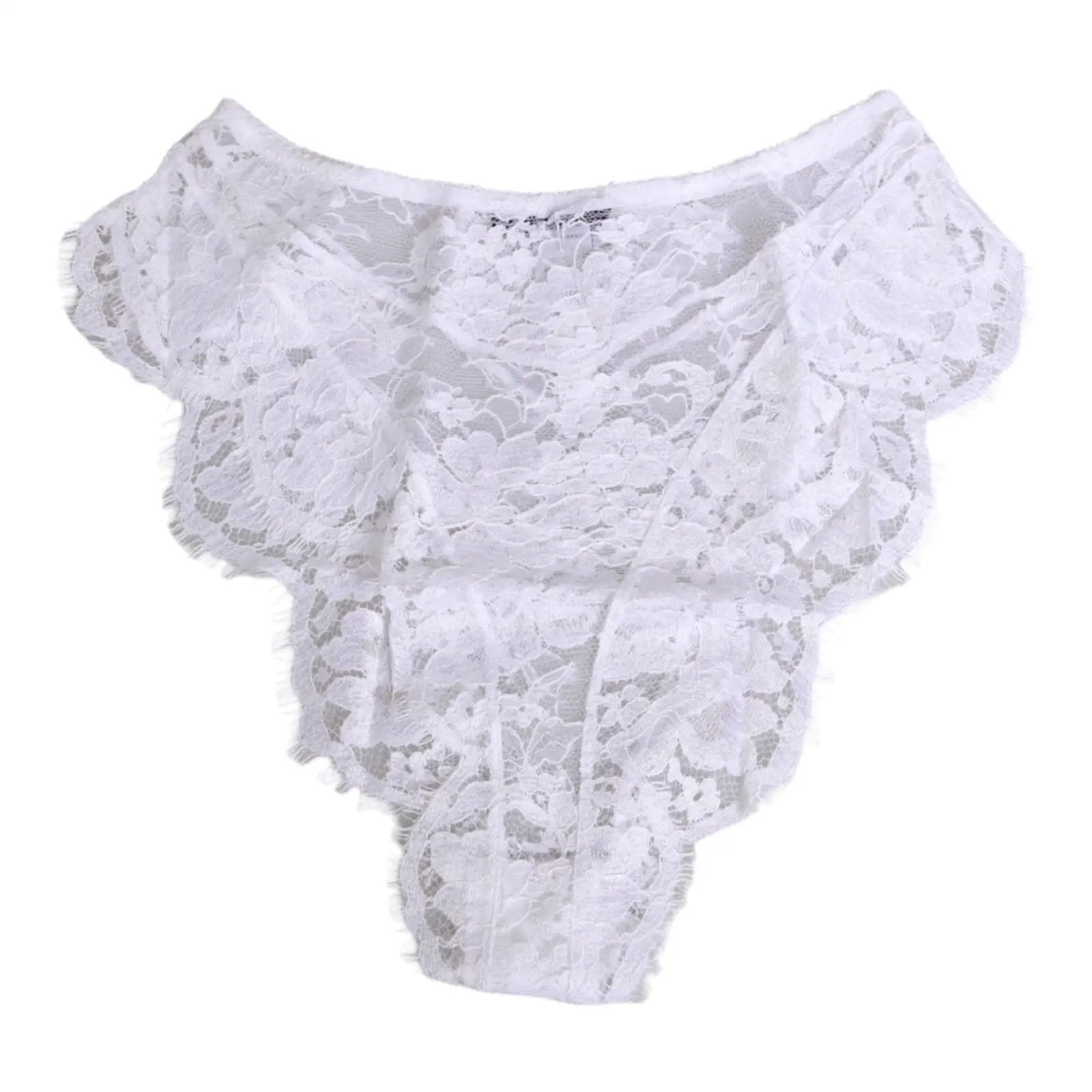Culotte taille basse Dolce & Gabbana en dentelle florale blanche
