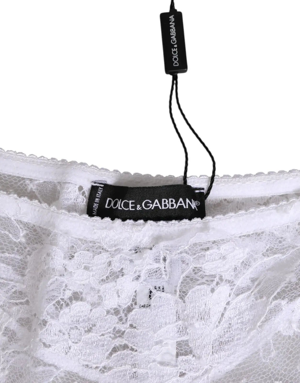 Culotte taille basse Dolce & Gabbana en dentelle florale blanche