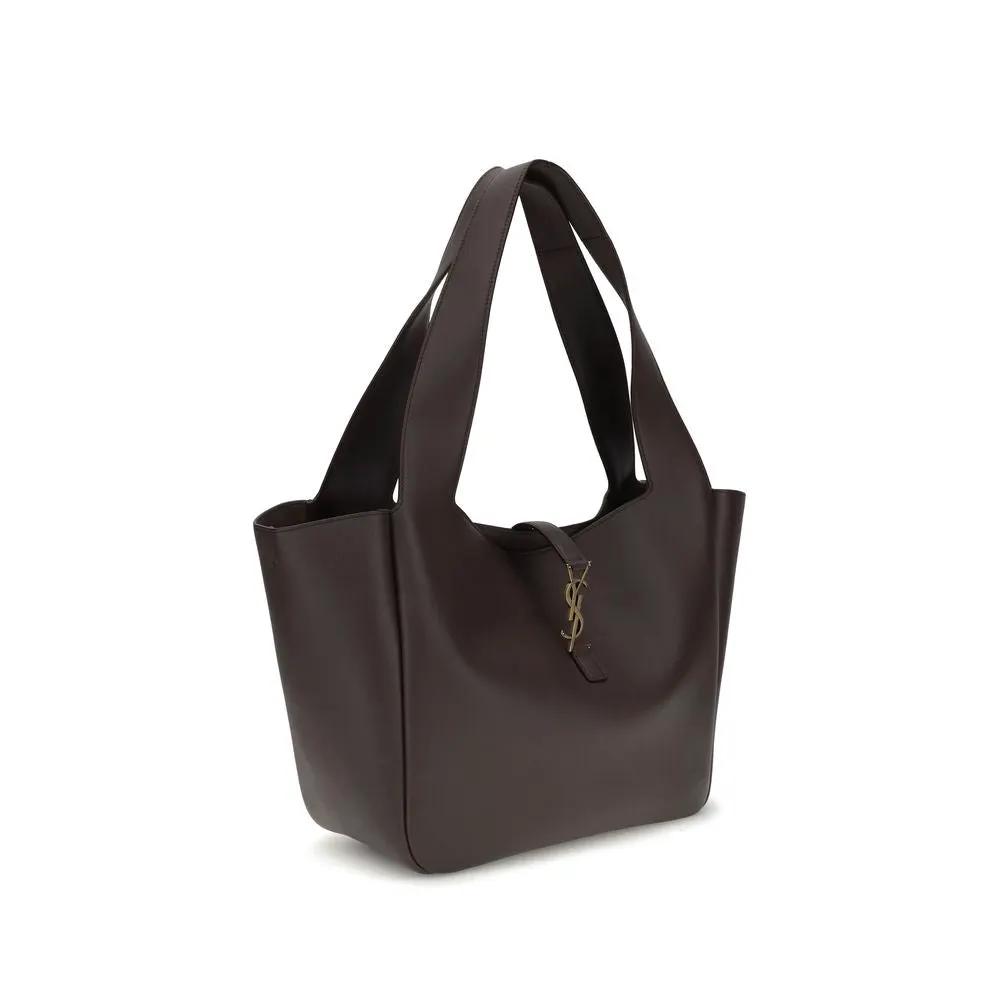 Sac bandoulière Saint Laurent Bos Taurus en cuir de veau marron