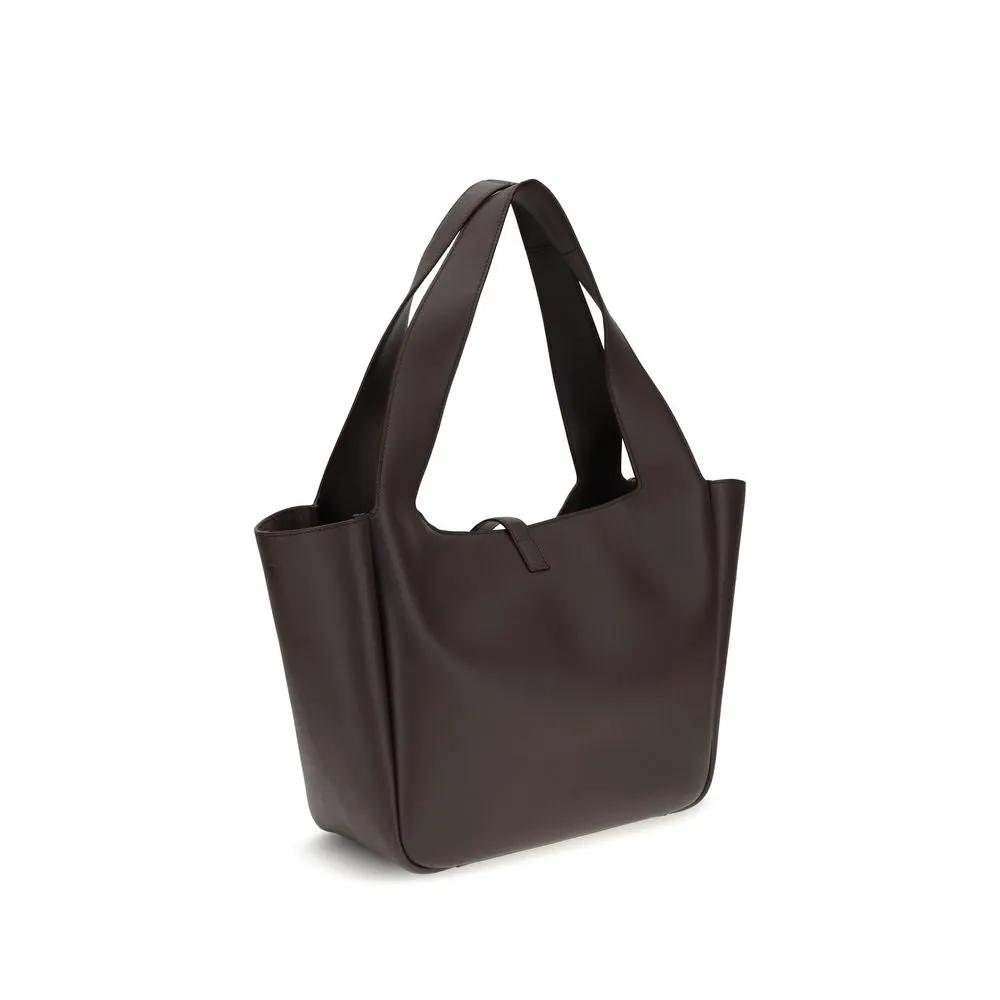 Sac bandoulière Saint Laurent Bos Taurus en cuir de veau marron