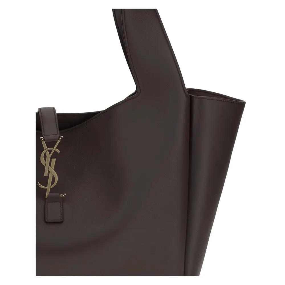 Sac bandoulière Saint Laurent Bos Taurus en cuir de veau marron