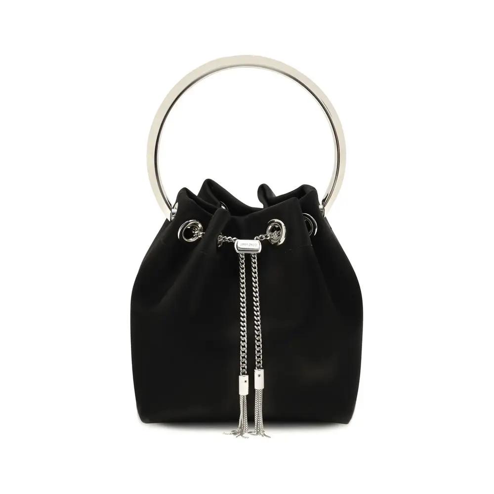 Sac bandoulière Jimmy Choo en coton noir