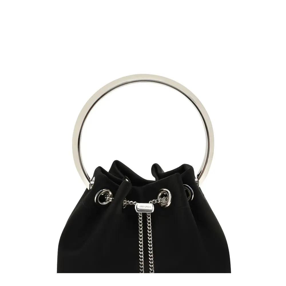 Sac bandoulière Jimmy Choo en coton noir
