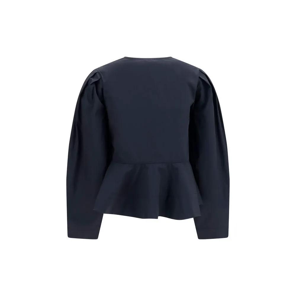 Ganni Black Cotton Blouse