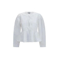 Ganni White Cotton Blouse