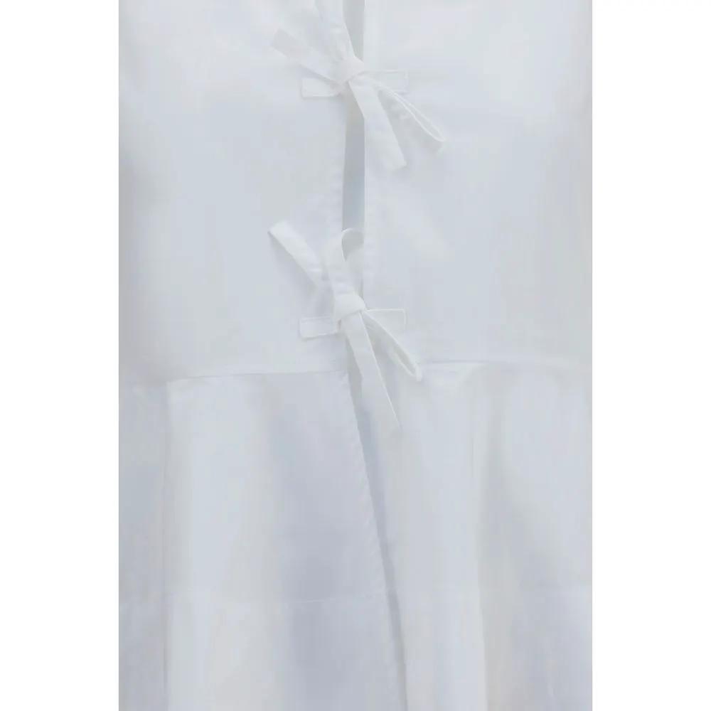Ganni White Cotton Blouse