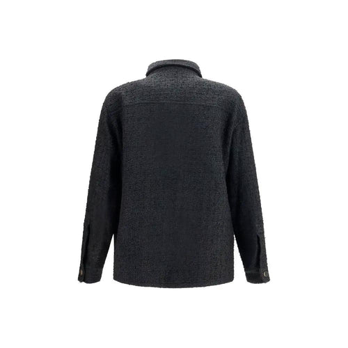 Veste longue Balmain en coton noir