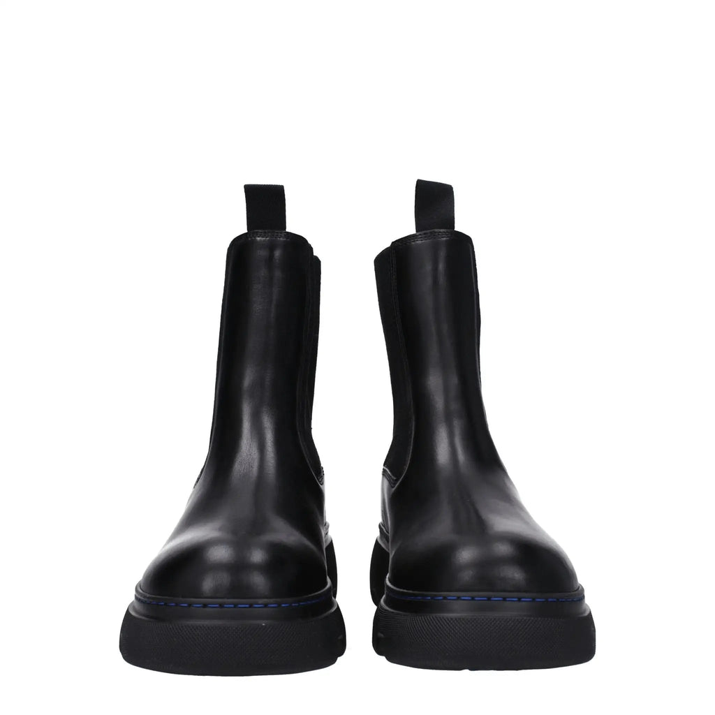 Burberry Black Leather Ankle Boots