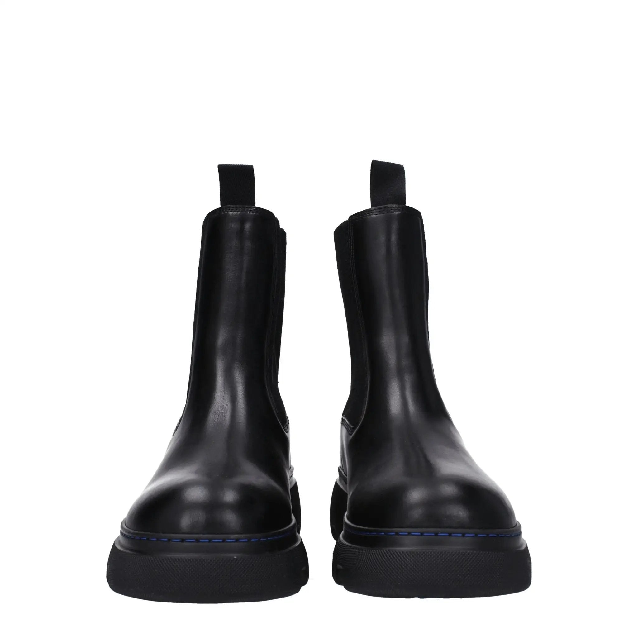 Burberry Black Leather Ankle Boots