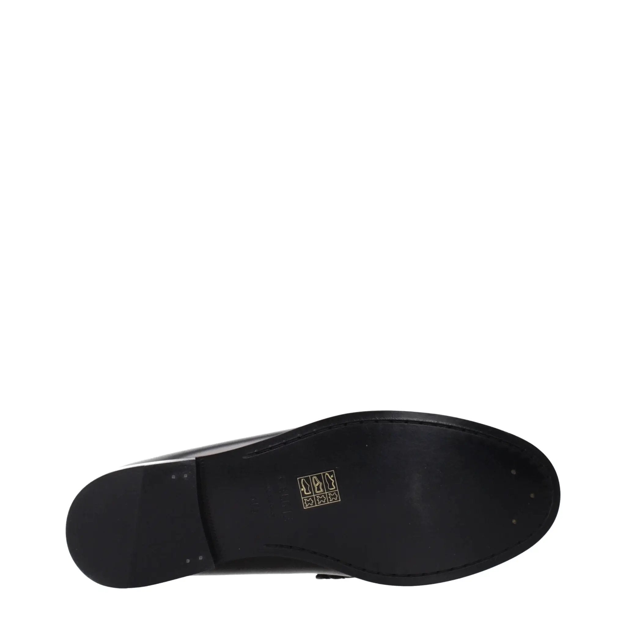 Celine Black Leather Slip-On Loafers