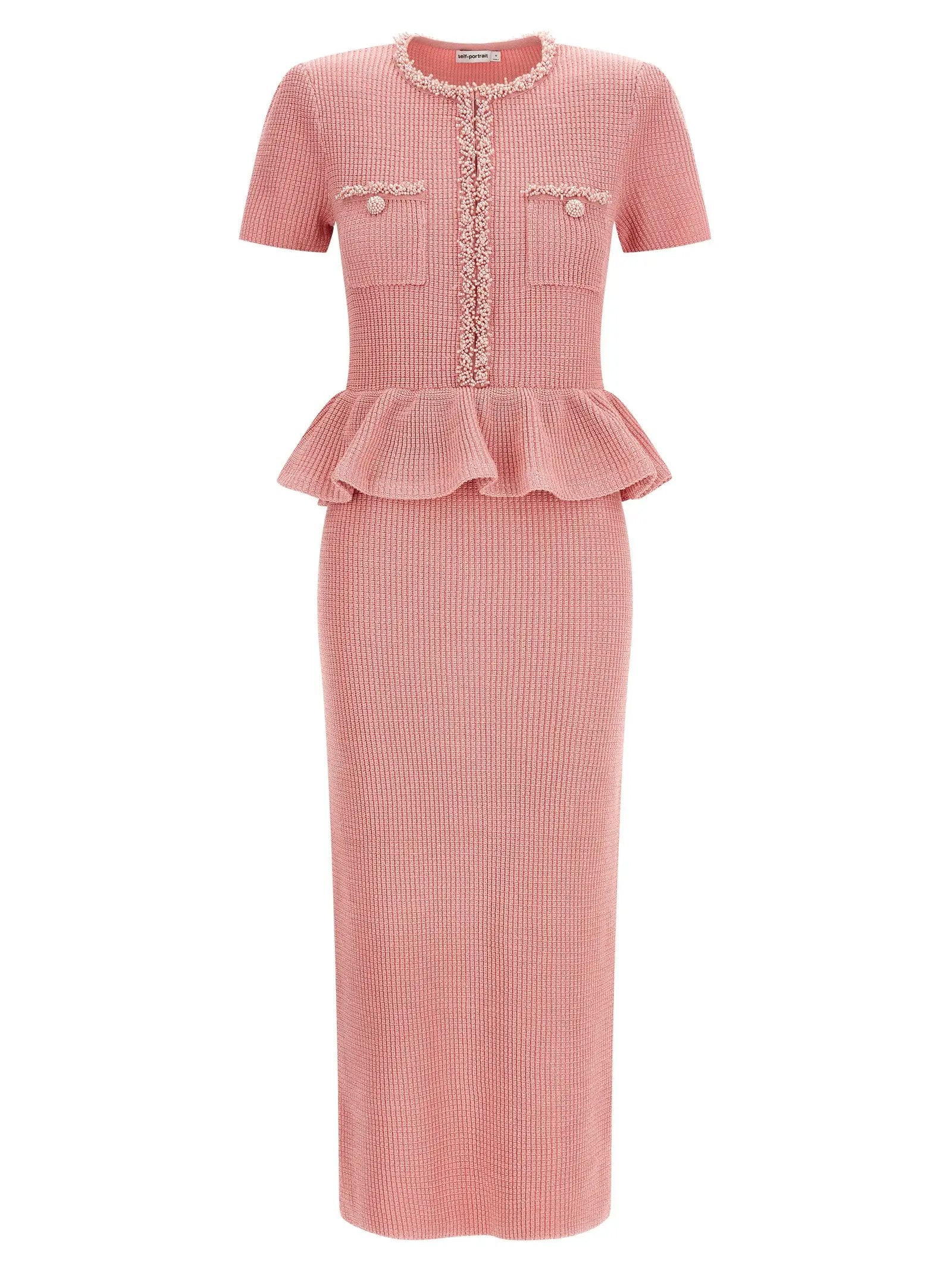 Self-Portrait Multicolor Polyester Midi Dress