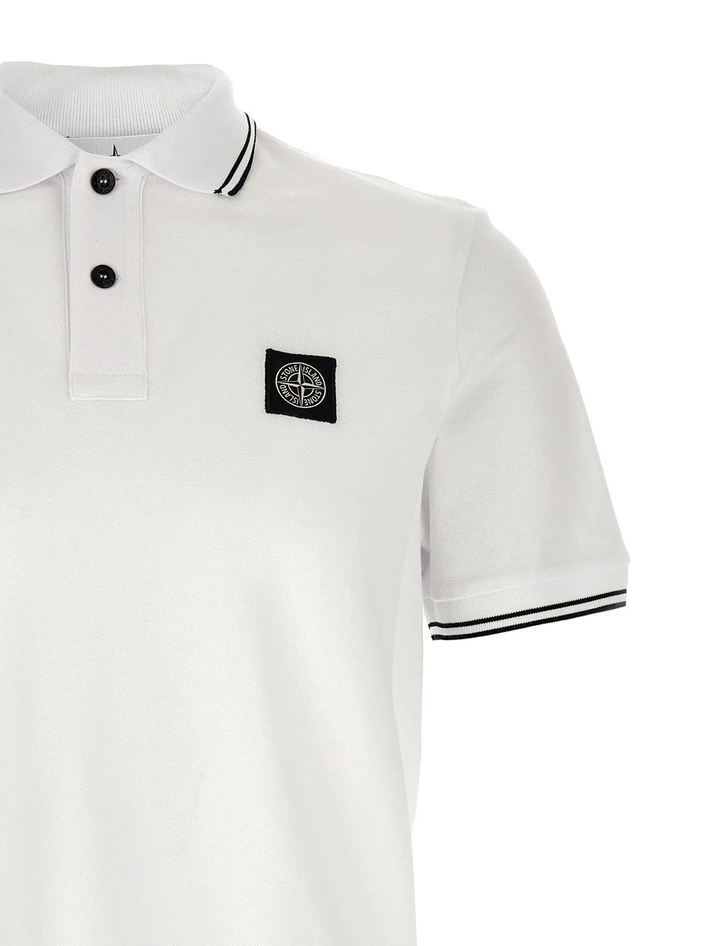 Stone Island White Cotton Polo Shirt