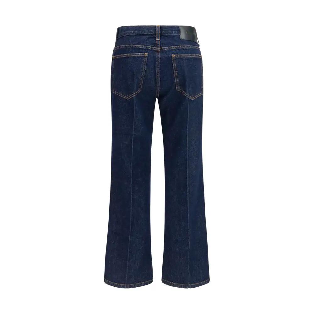 Khaite Blue Cotton Flared Jeans
