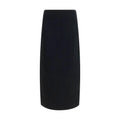 Khaite Black Acetate Long Skirt