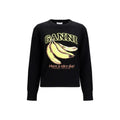 Ganni Black Cotton Sweatshirt