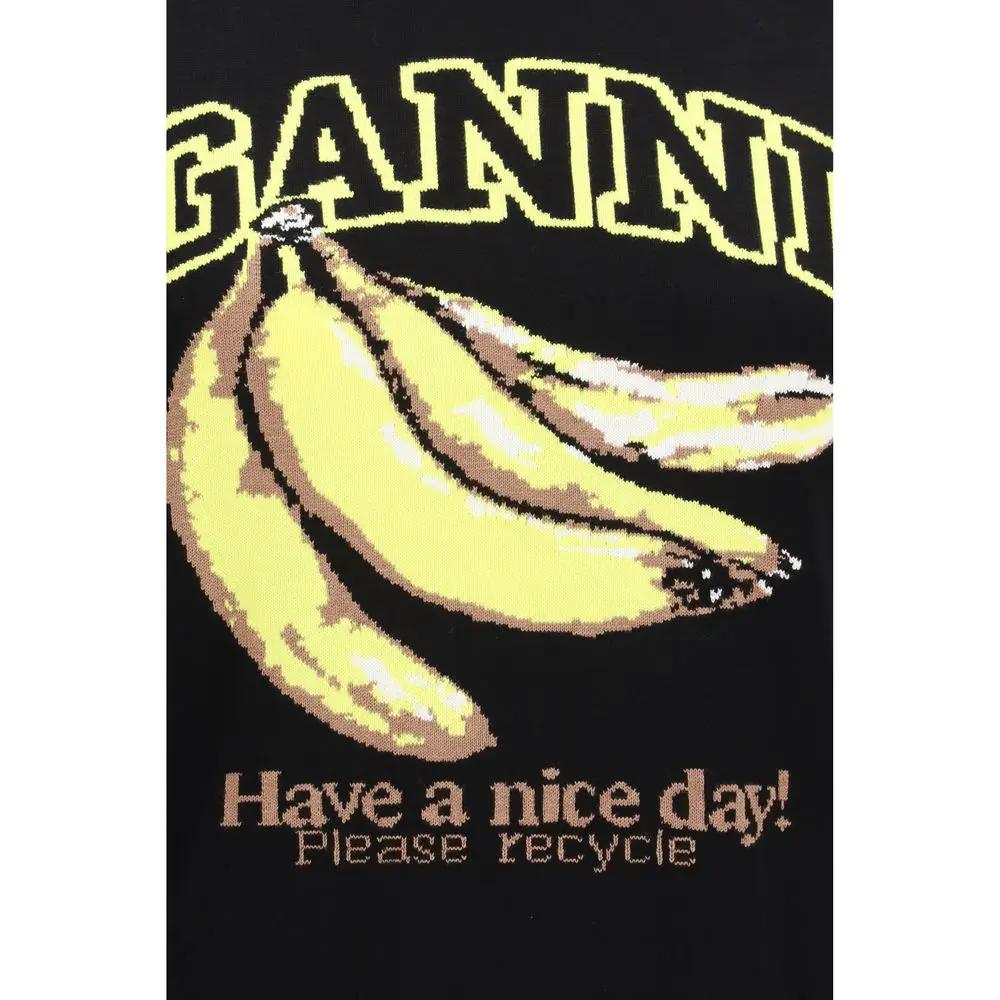 Ganni Black Cotton Sweatshirt