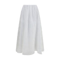 Brunello Cucinelli White Cotton Long Skirt