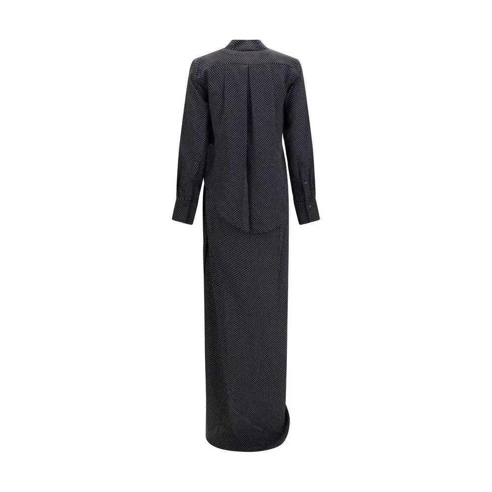 SA SU PHI Black Silk Long Dress