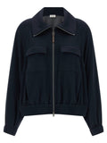 Brunello Cucinelli Bomber en coton bleu