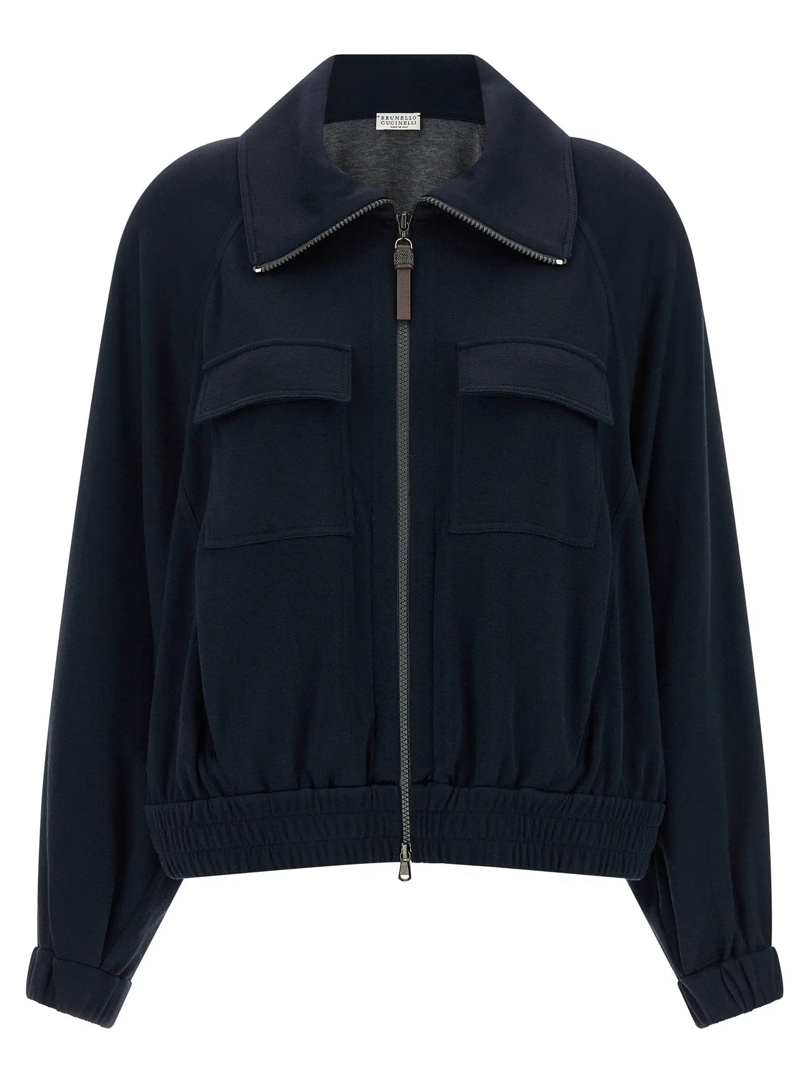 Brunello Cucinelli Bomber en coton bleu