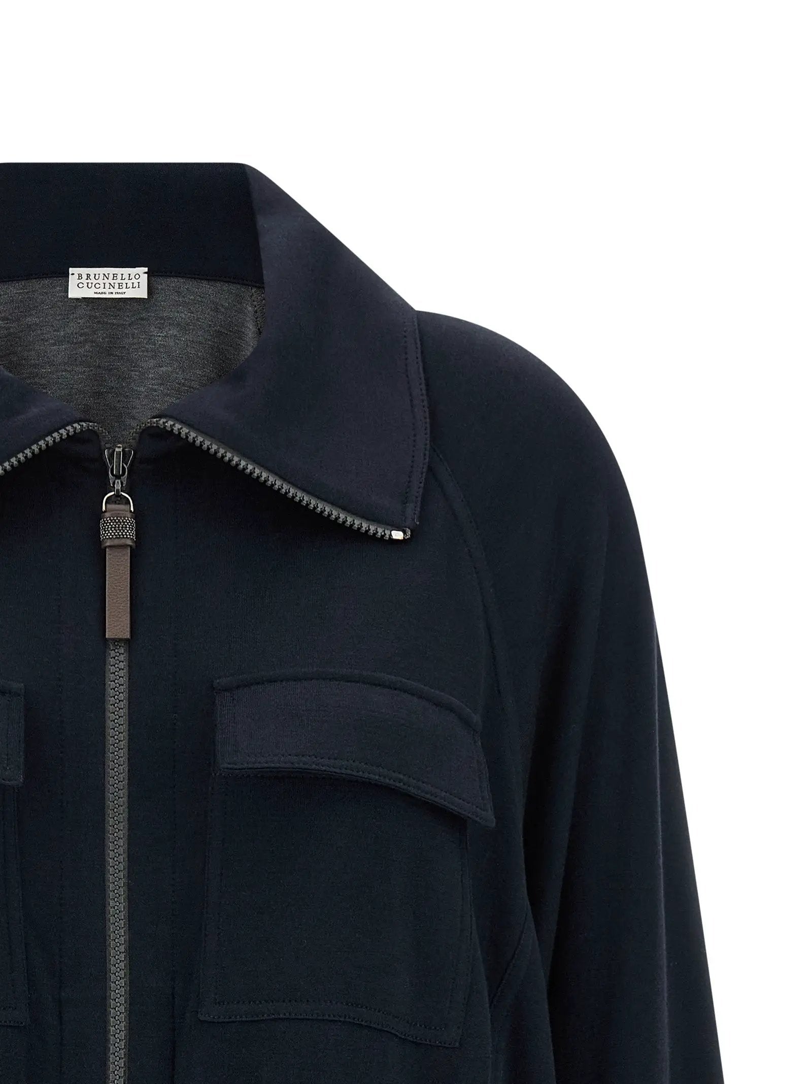 Brunello Cucinelli Bomber en coton bleu