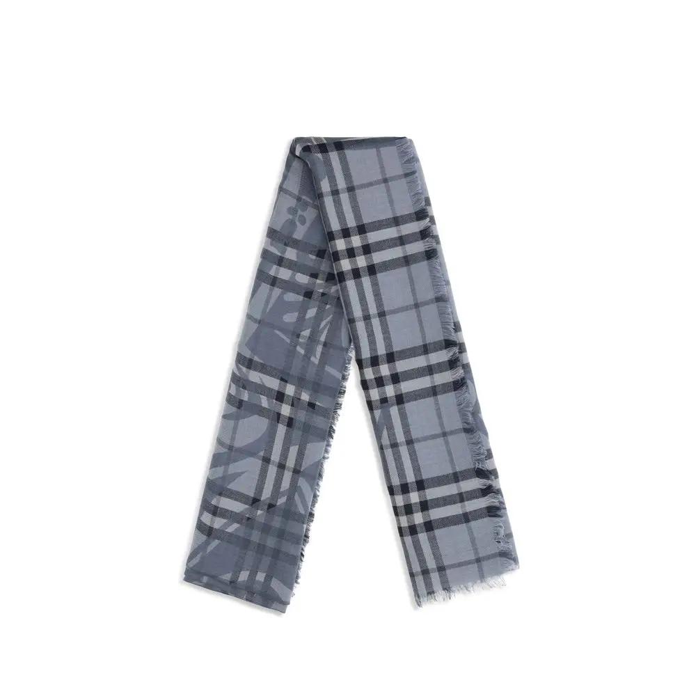 Burberry Blue Wool Oves Aries Foulard