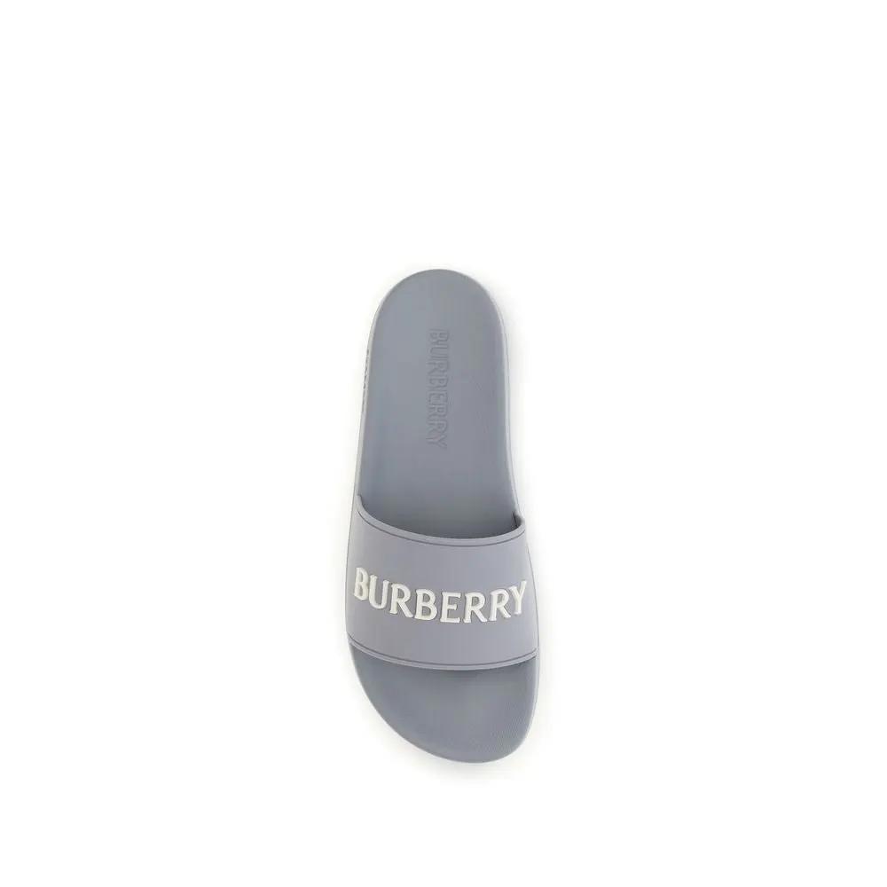 Burberry Gray Rubber Slides