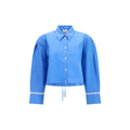 Ganni Blue Cotton Pattern Shirt