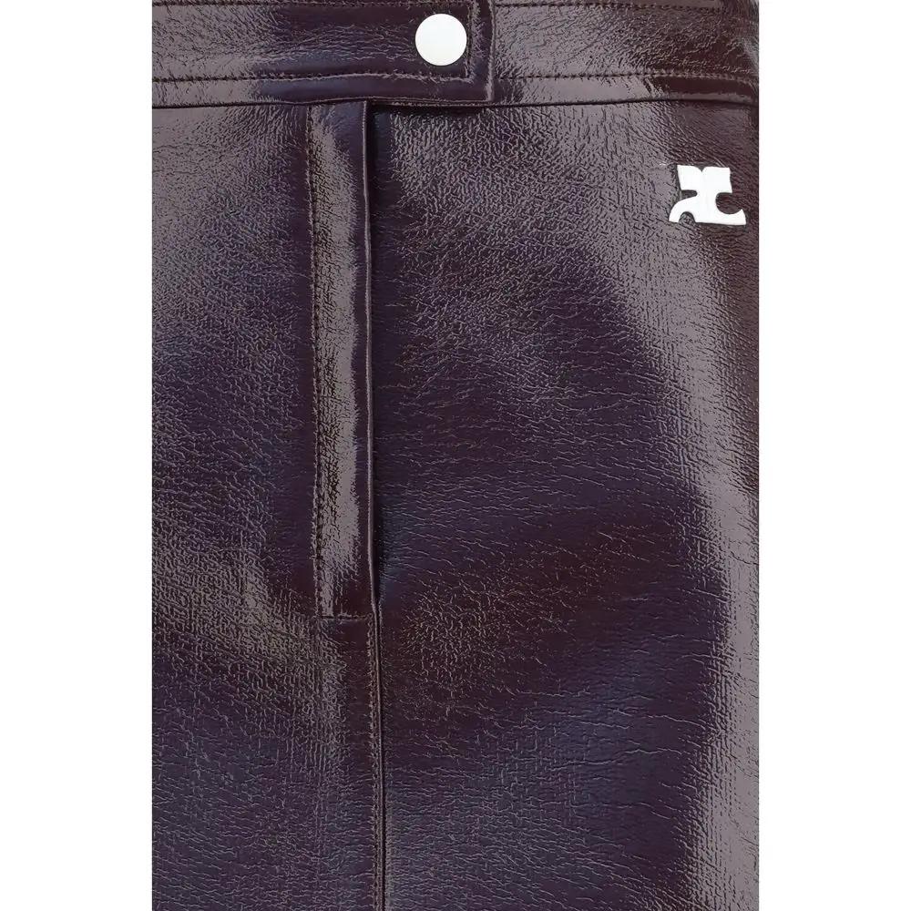 Courrèges Bordeaux Cotton Mini Skirt