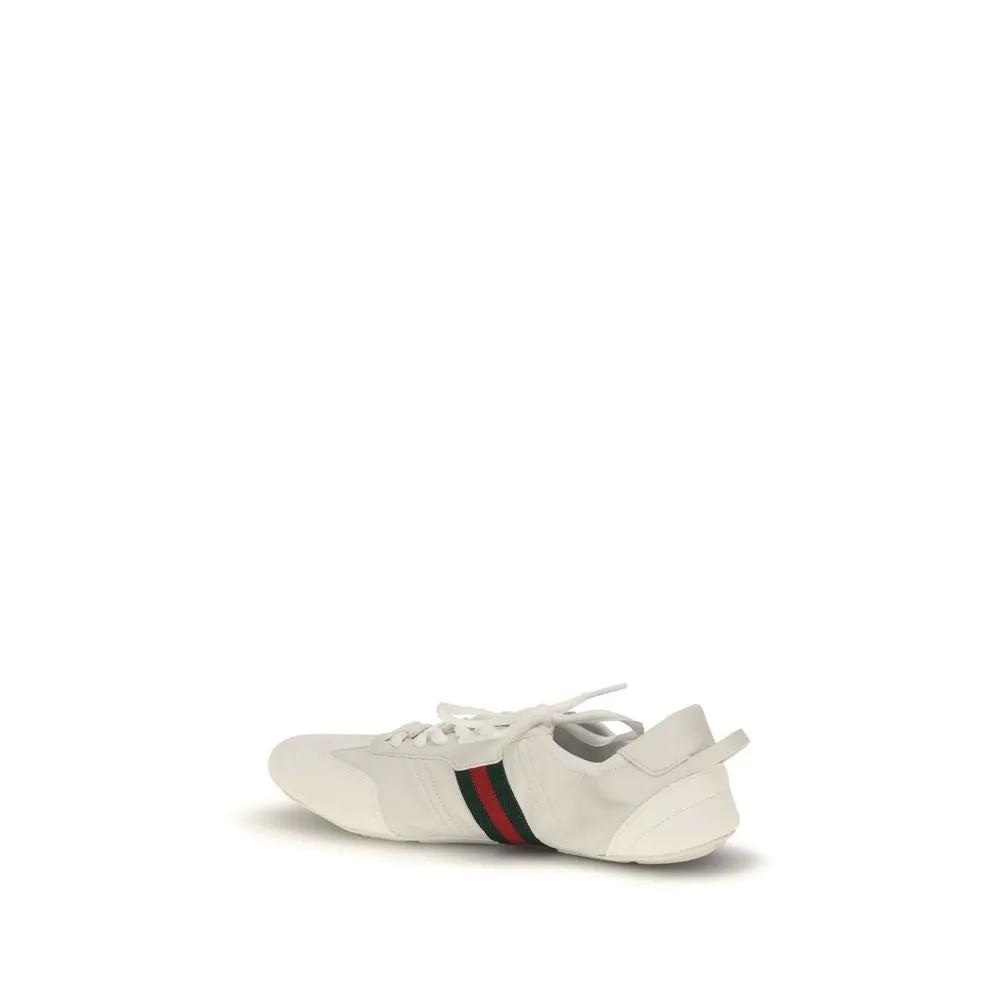 Gucci White Calf Leather Bos Taurus Low Top Sneakers