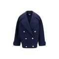 Manteau Balmain en laine bleue Oves Aries