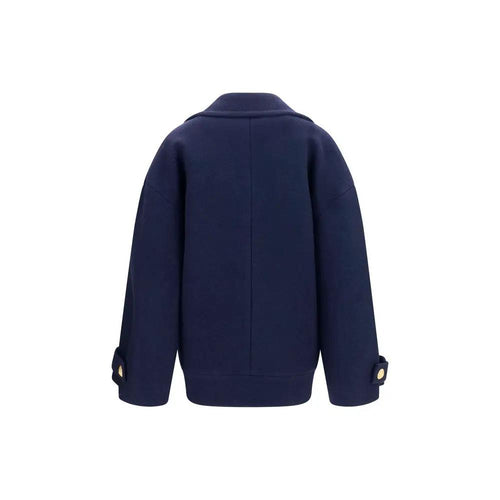 Manteau Balmain en laine bleue Oves Aries