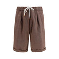 Brunello Cucinelli Brown Linen Bermuda Shorts