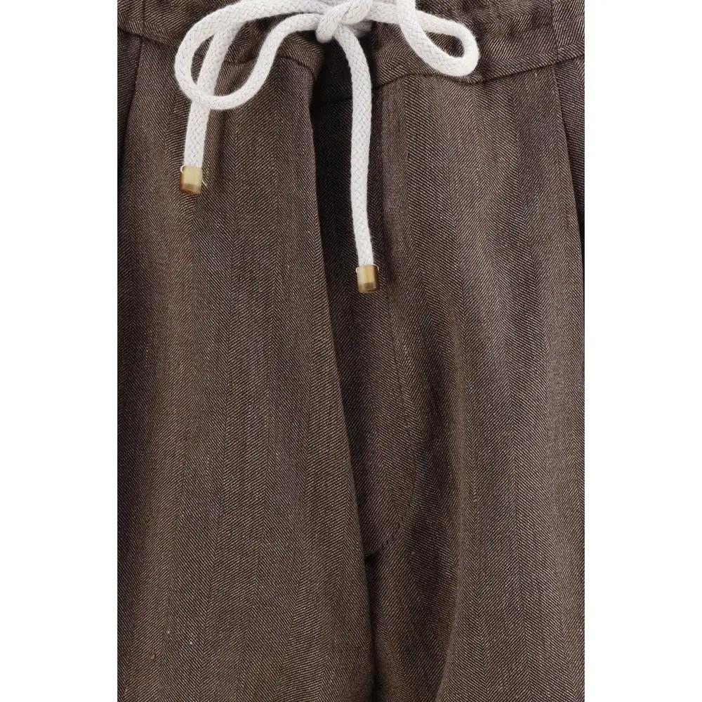 Brunello Cucinelli Brown Linen Bermuda Shorts