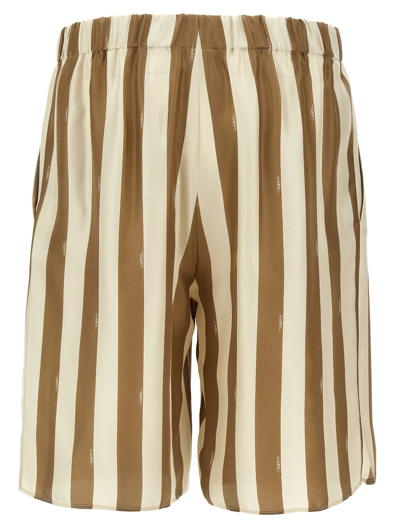 Fendi Beige Silk Bermuda Shorts