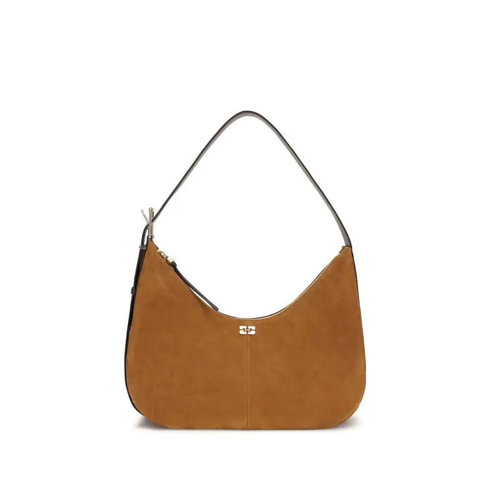 Ganni Brown Recycled Polyester Shoulder Bag