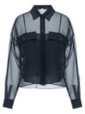 Max Mara Blue Cotton Blouse