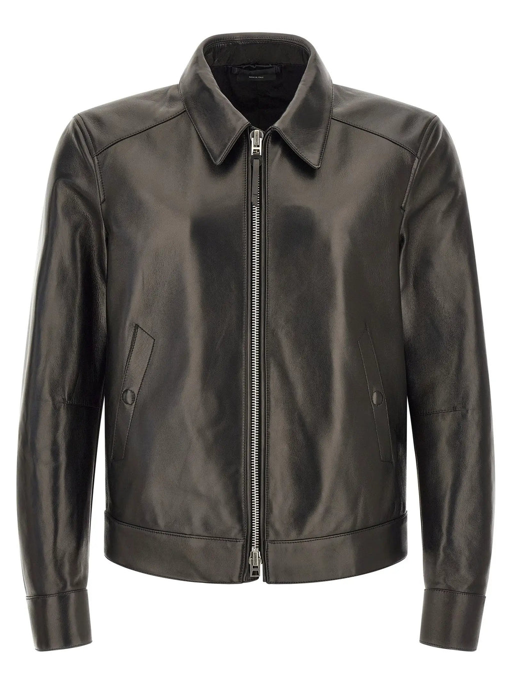 Blouson en cuir d'agneau noir Tom Ford