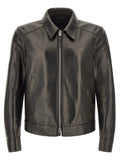 Blouson en cuir d'agneau noir Tom Ford