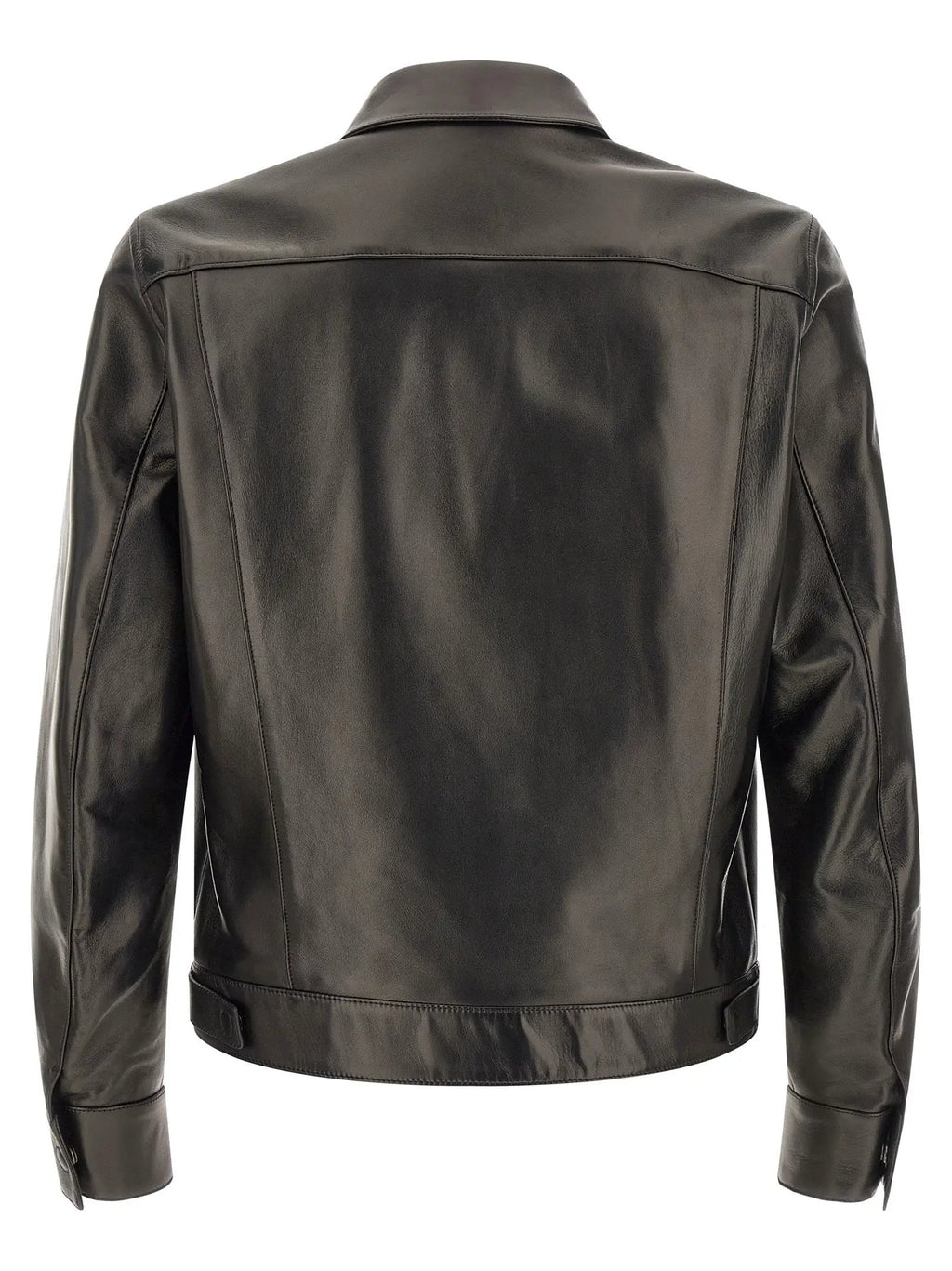 Blouson en cuir d'agneau noir Tom Ford
