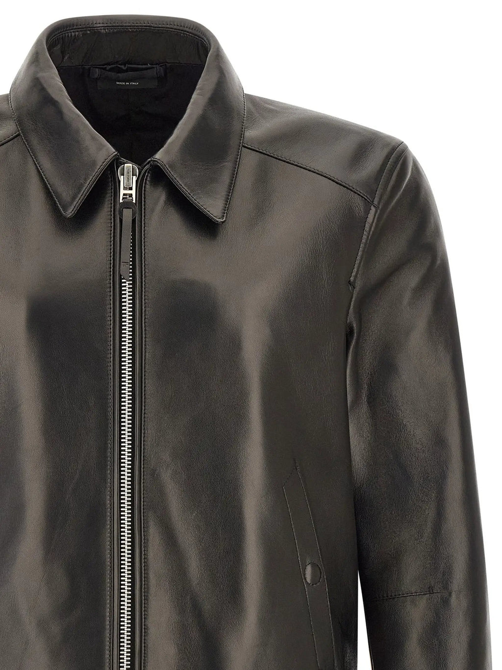 Blouson en cuir d'agneau noir Tom Ford