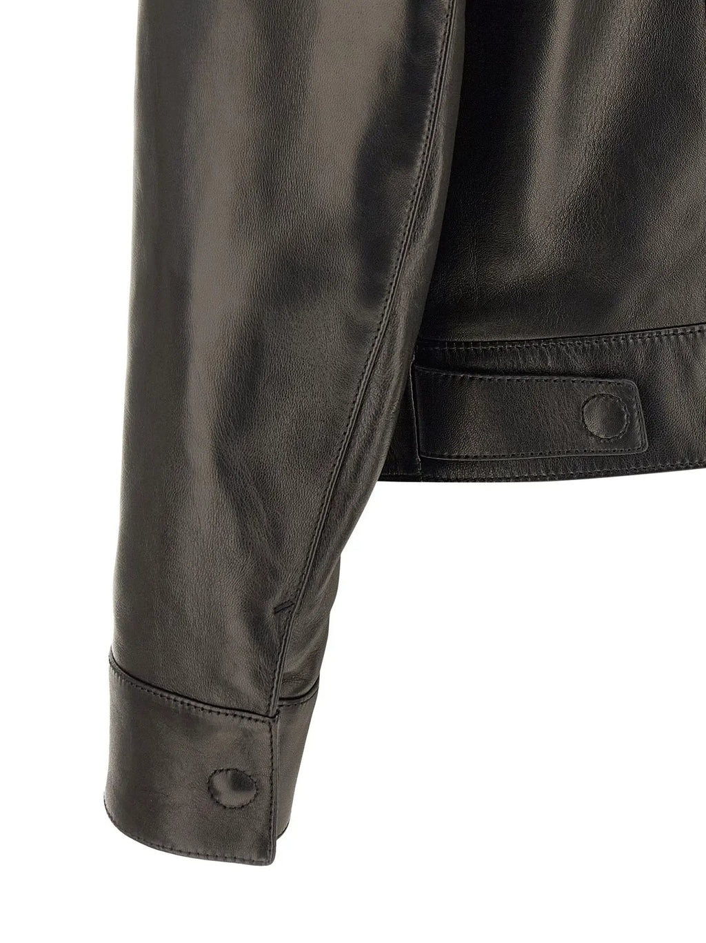 Blouson en cuir d'agneau noir Tom Ford