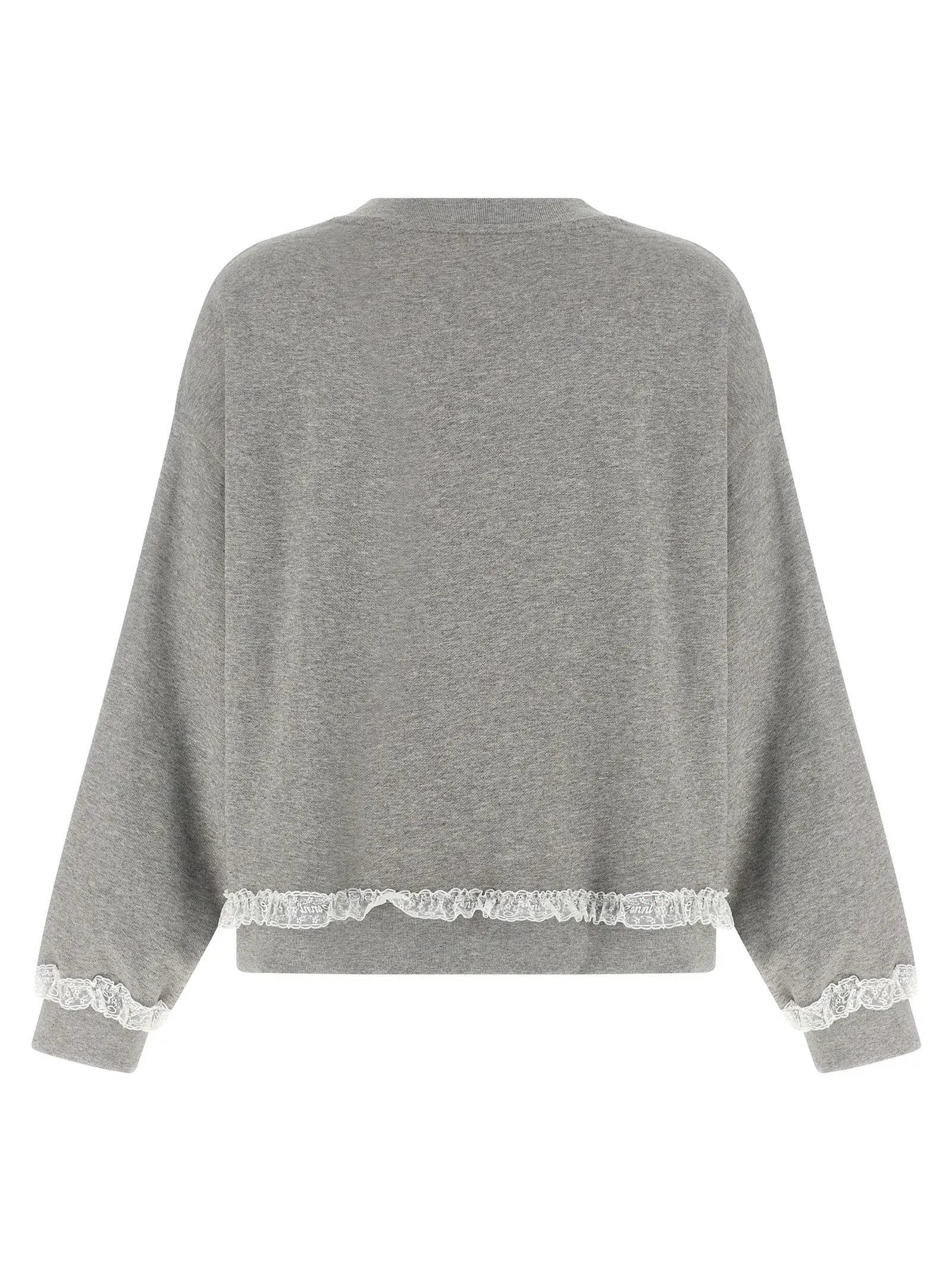 Ganni Gray Organic Cotton Sweatshirt