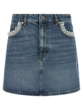 Ganni Blue Cotton Long Skirt