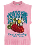 Ganni Multicolor Wool Sleeveles Sweater