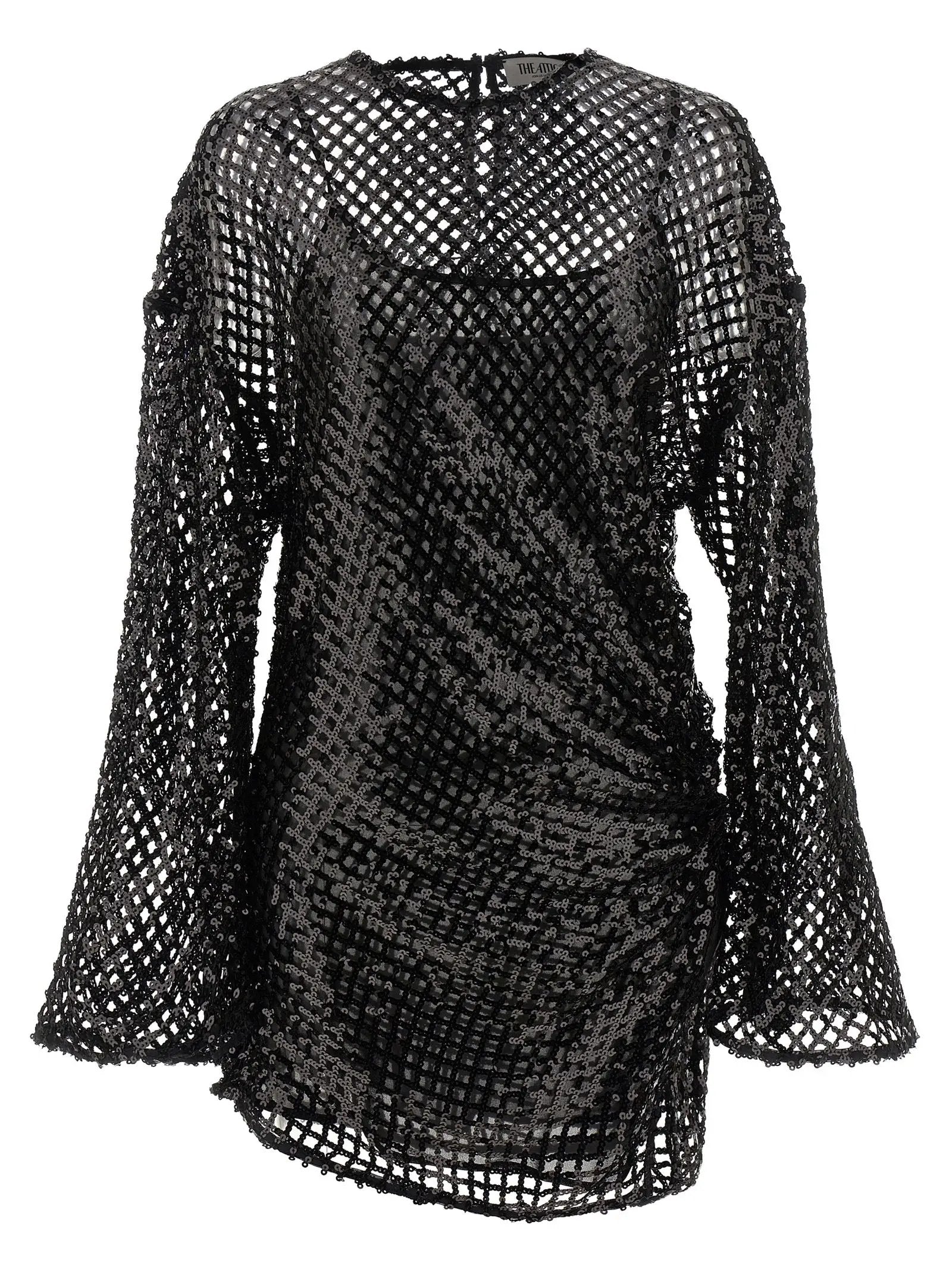 The Attico Black Polyester Short Dress